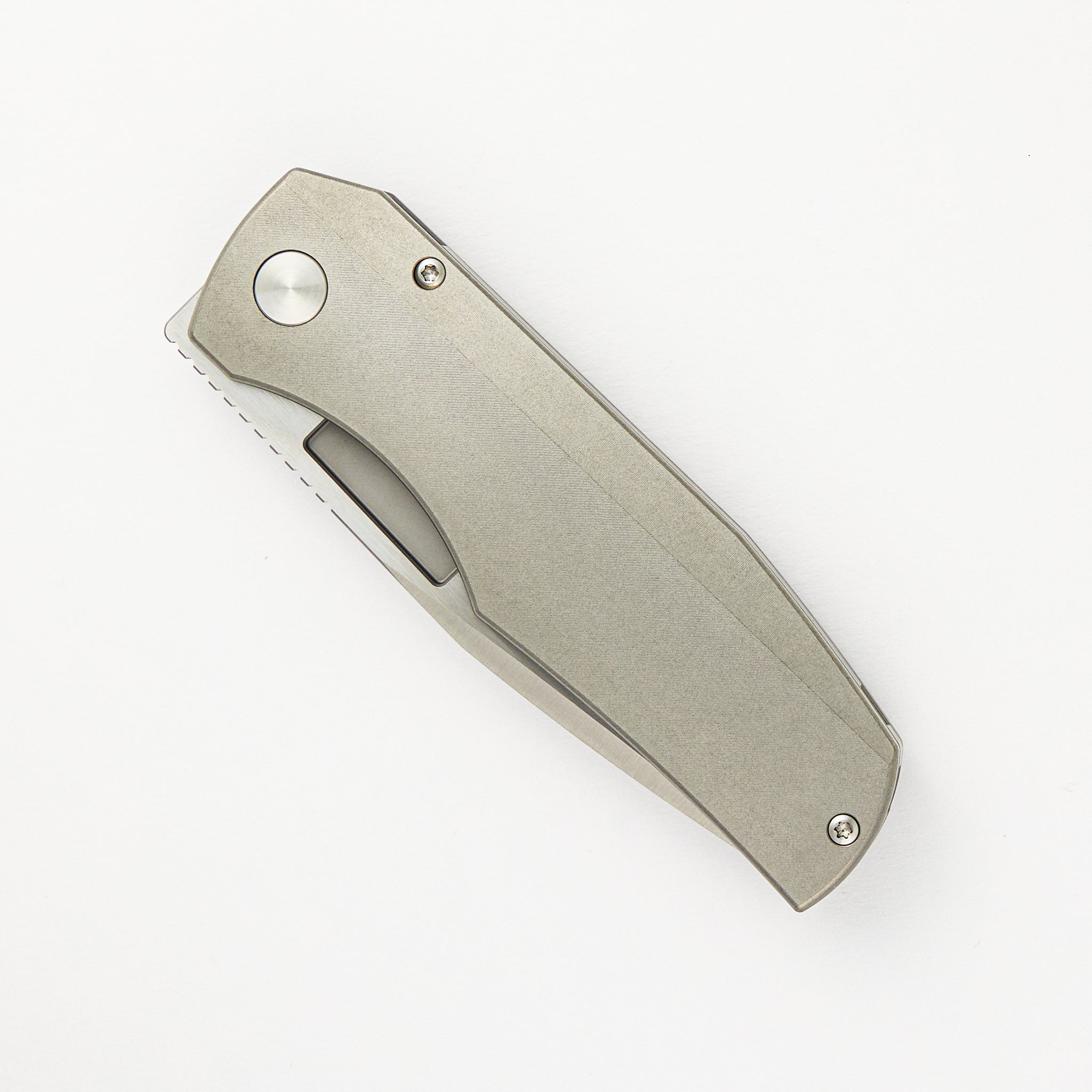 Vero Engineering Nova Hand Satin Drop Point CPM Magnacut Blade Stonewash Titanium Handle Frame Lock