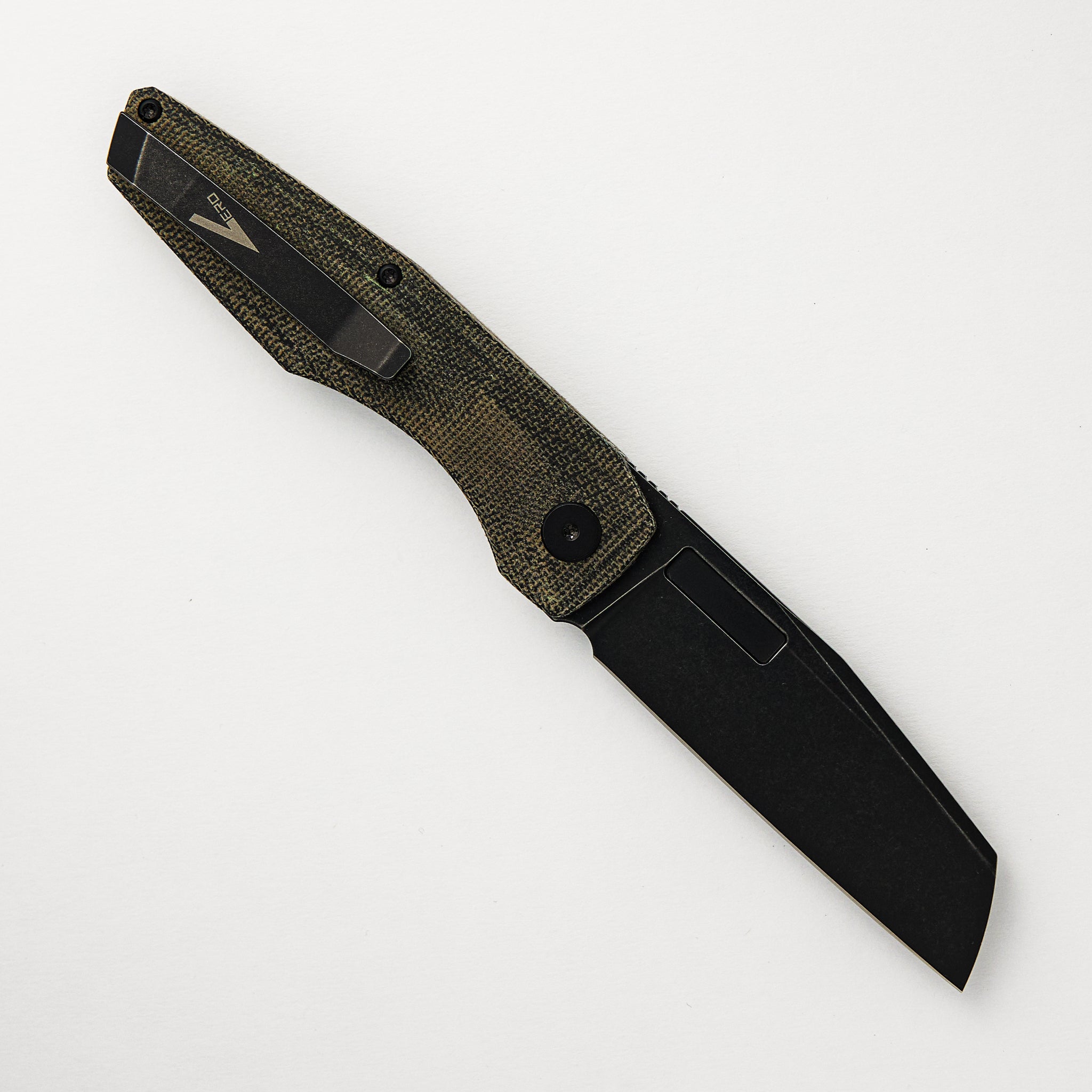 Vero Engineering Axon Blackwash Sheepsfoot M390 Blade Black Micarta Handle Liner Lock