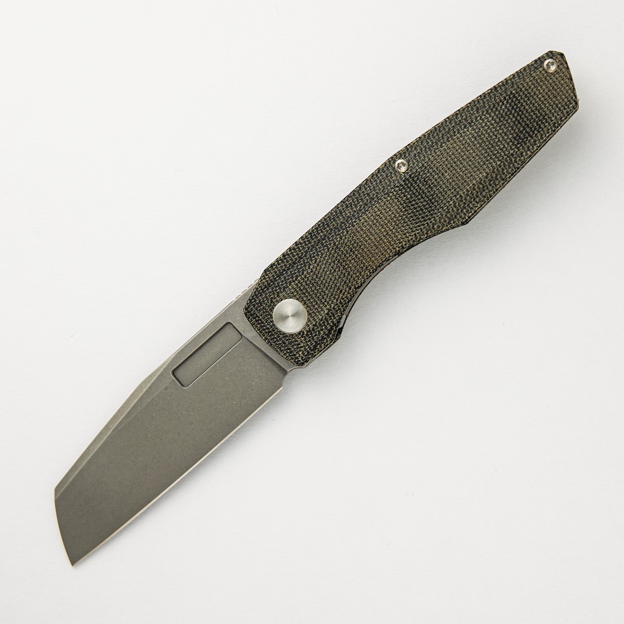 Vero Engineering Axon Stonewash Sheepsfoot M390 Blasde Black Micarta Handle Liner Lock