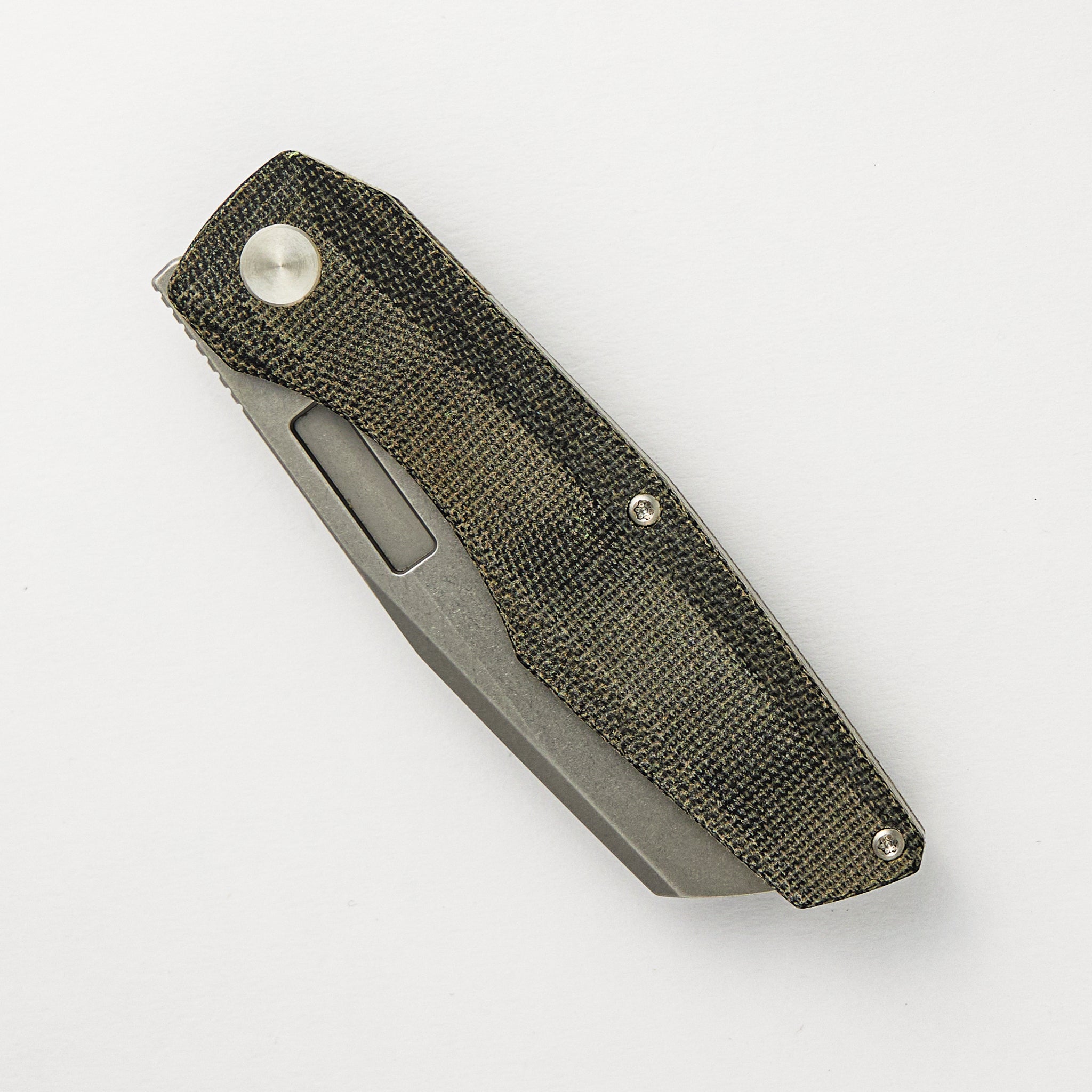 Vero Engineering Axon Stonewash Sheepsfoot M390 Blasde Black Micarta Handle Liner Lock