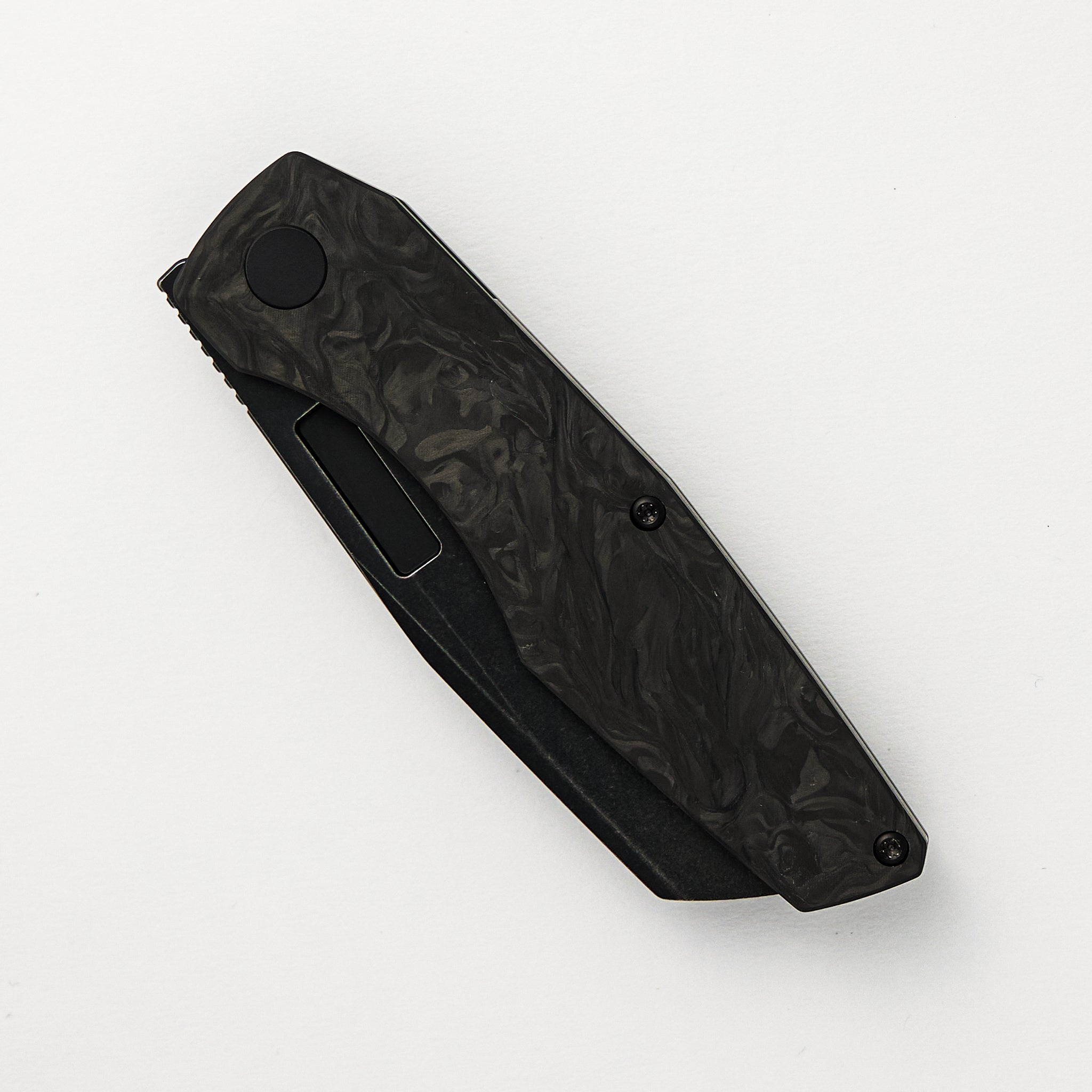 Vero Engineering Axon Blackwash Sheepsfoot M390 Blade Marbled Carbon Fiber Handle Liner Lock