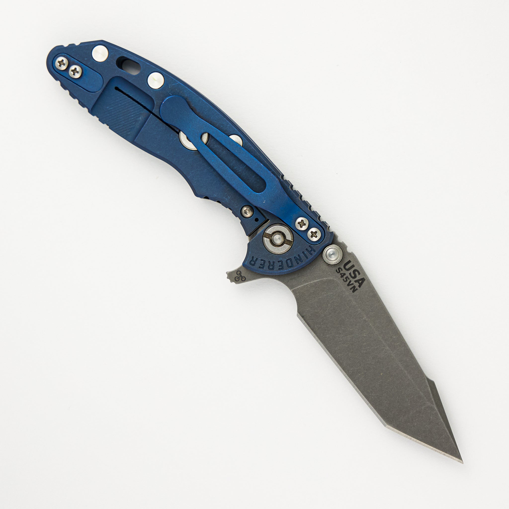 XM-18 3.0" - S45VN Harpoon Tanto - Tri-Way - Battle Blue - Black G10