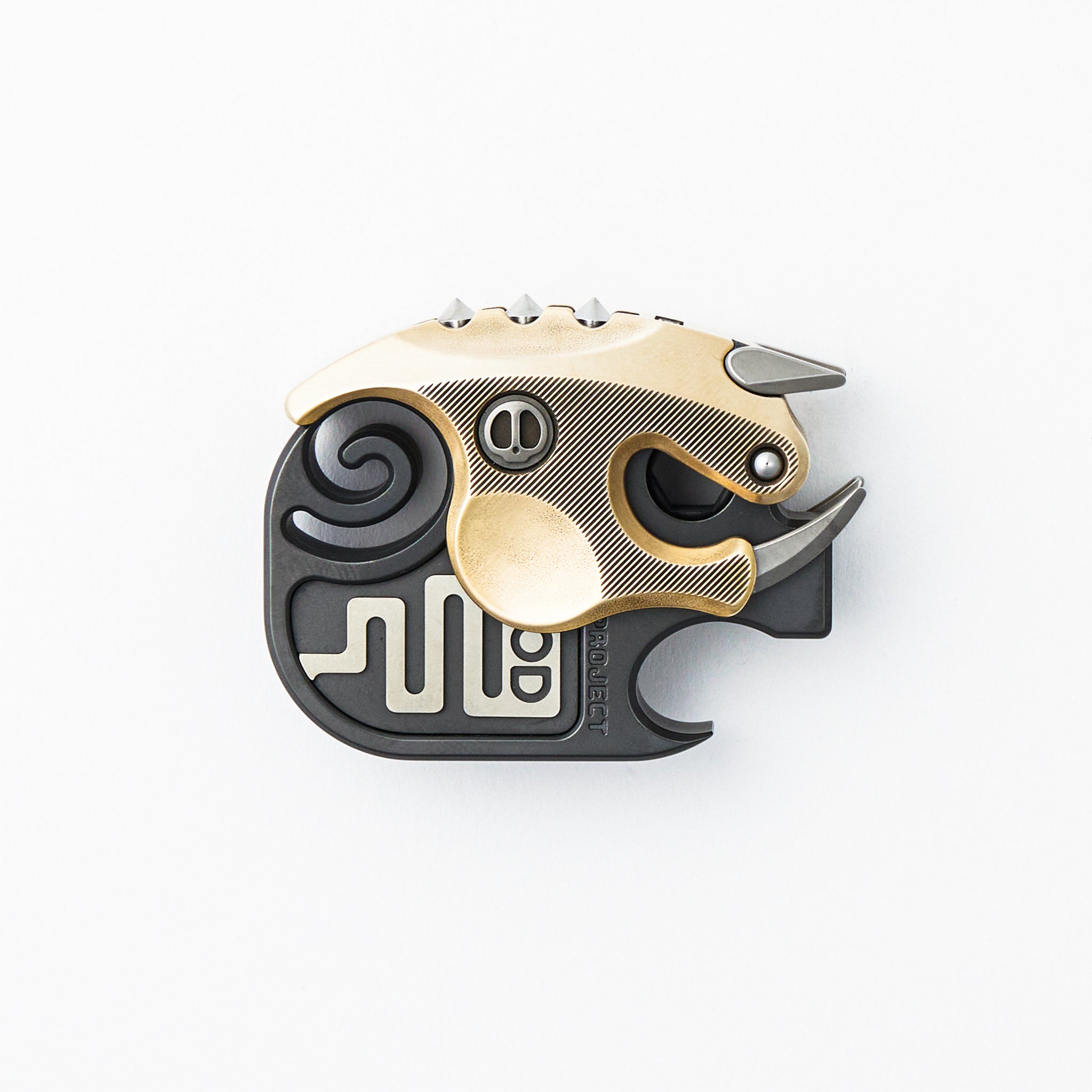 The HateDust Project Armored Boar Bottle Opener - EDC House Series - Zirconium/Brass