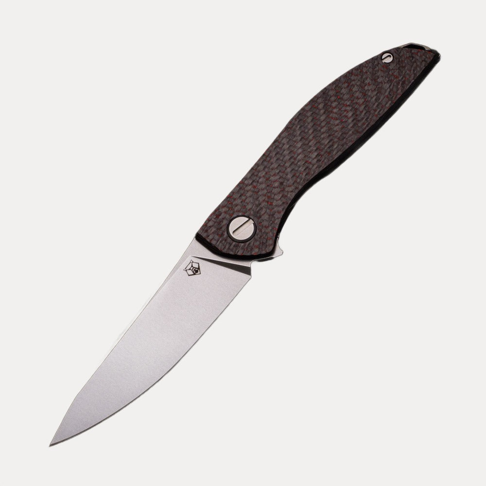 SHIROGOROV HATION ZERO – M390 BLADE – RED CARBON FIBER & TITANIUM HANDLE – MRBS