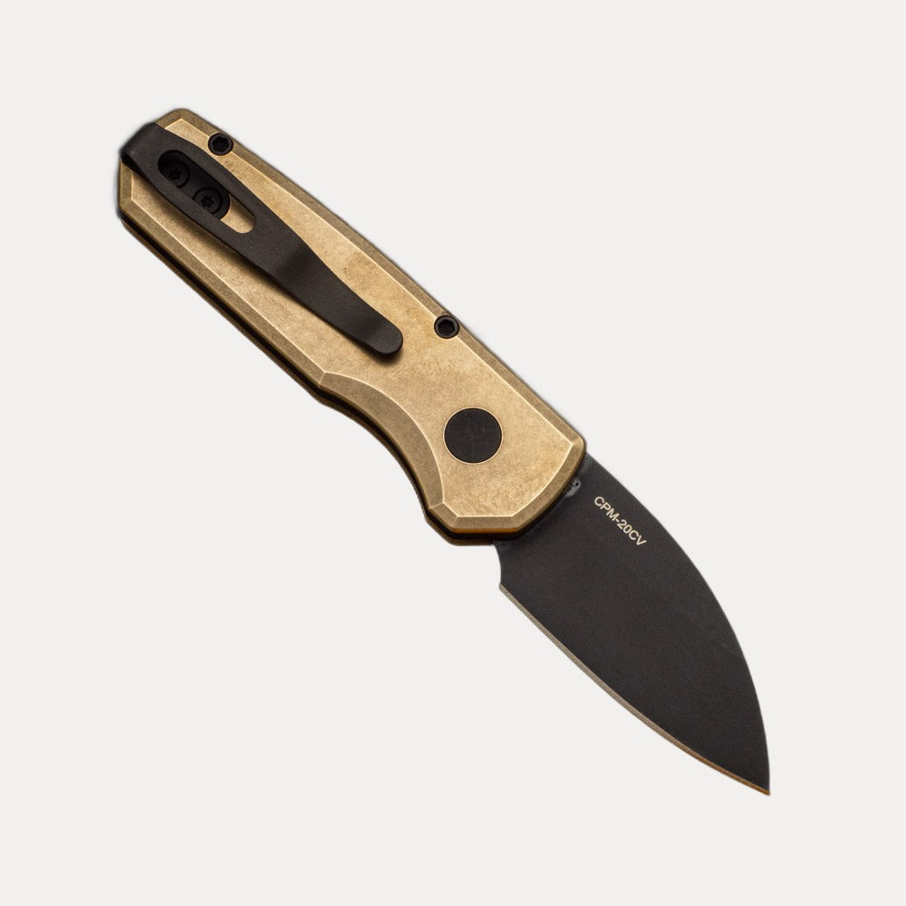 Pro-Tech Knives Runt 5 Limited - SW Bronze AL Handle - DLC Black 20-CV Wharncliffe Blade