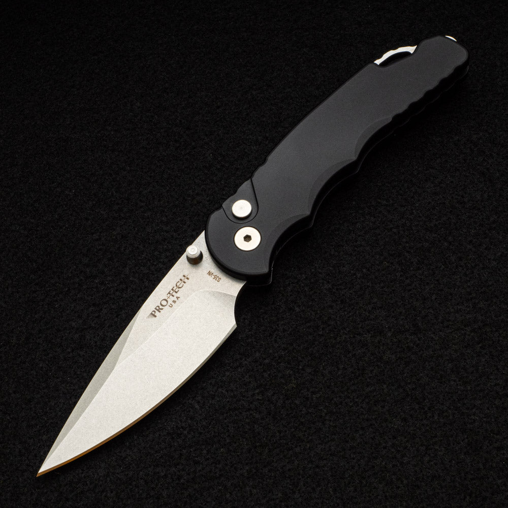 Pro-Tech Knives TR-5 SA.1 - Lerch Assist - Black Aluminum Handle - Stonewashed CPM S35VN Blade