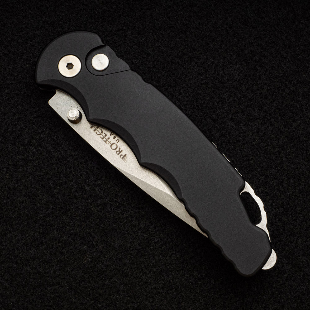 Pro-Tech Knives TR-5 SA.1 - Lerch Assist - Black Aluminum Handle - Stonewashed CPM S35VN Blade