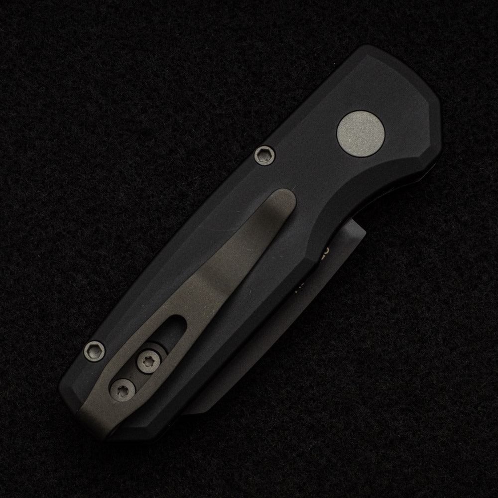 Pro-Tech Knives Runt 5 - Black Aluminum Handle - DLC Black 20-CV Reverse Tanto Blade - R5203