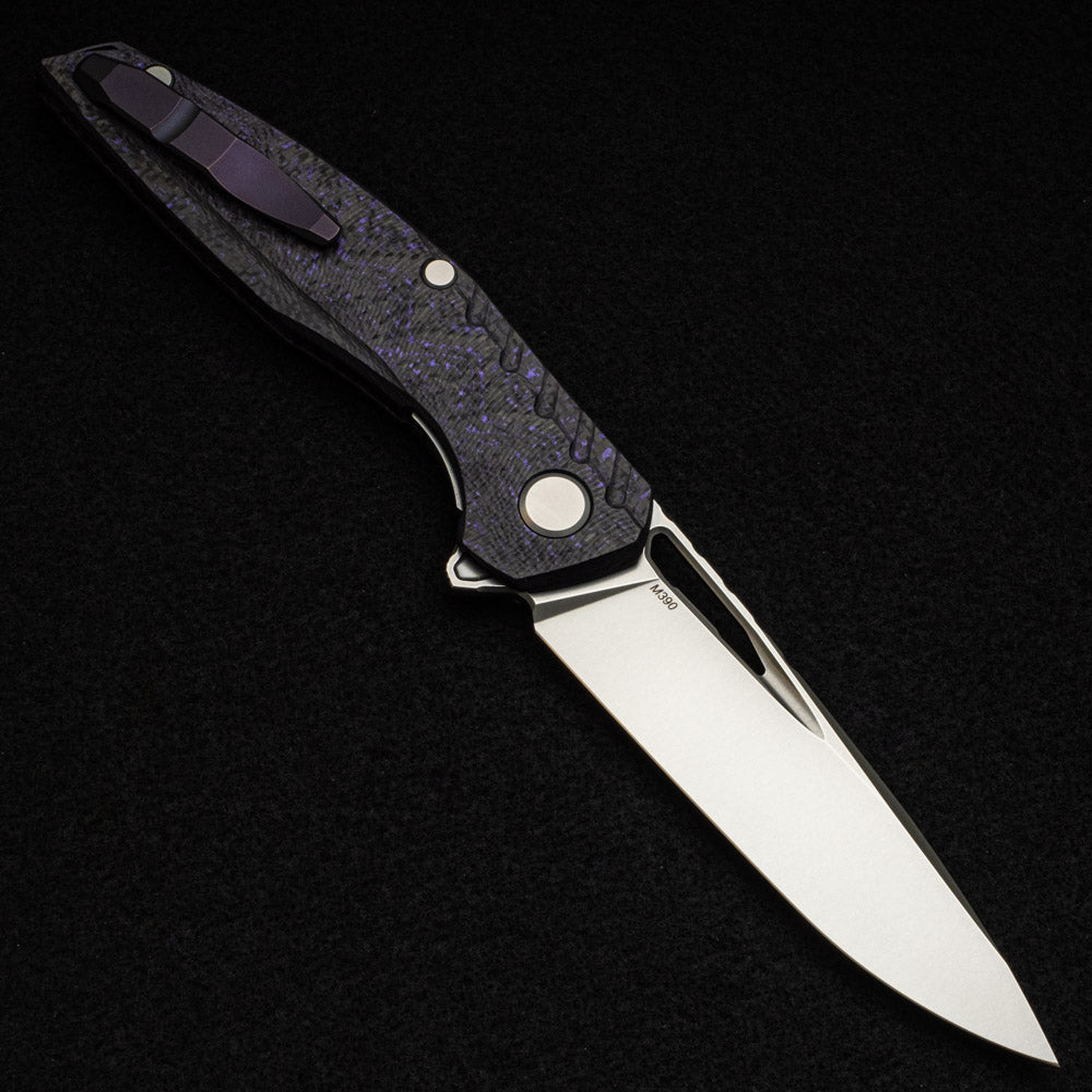 SHIROGOROV 111 GEN 5 - M390 BLADE - PURPLE CARBON FIBER HANDLE - MRBS