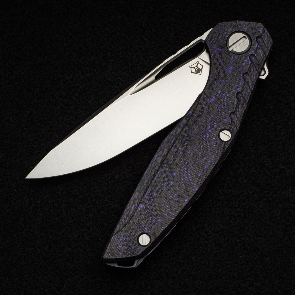 SHIROGOROV 111 GEN 5 - M390 BLADE - PURPLE CARBON FIBER HANDLE - MRBS