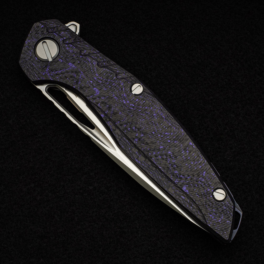 SHIROGOROV 111 GEN 5 - M390 BLADE - PURPLE CARBON FIBER HANDLE - MRBS