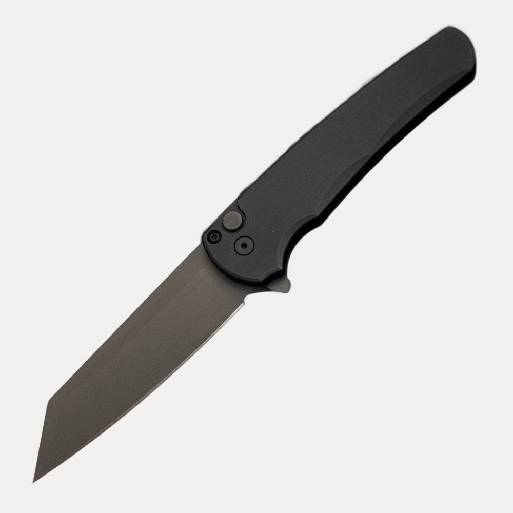 Pro-Tech Knives Malibu Flipper - Aluminum - Black - 20CV Reverse Tanto Blade - DLC Black