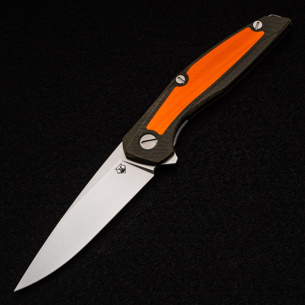 SHIROGOROV 111 - OUTDOOR SPECIAL EDITION - VANAX 37 BLADE - GREEN AND ORANGE G10 HANDLE - MRBS