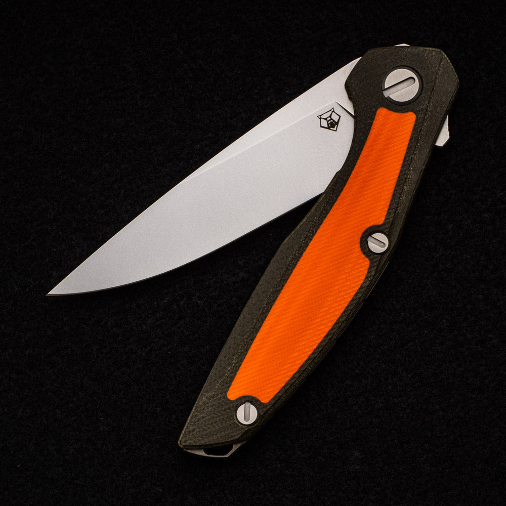 SHIROGOROV 111 - OUTDOOR SPECIAL EDITION - VANAX 37 BLADE - GREEN AND ORANGE G10 HANDLE - MRBS