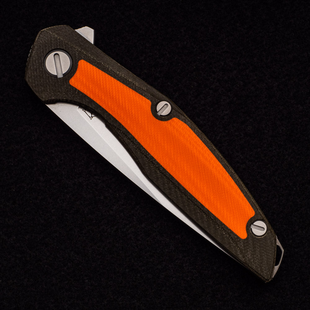 SHIROGOROV 111 - OUTDOOR SPECIAL EDITION - VANAX 37 BLADE - GREEN AND ORANGE G10 HANDLE - MRBS