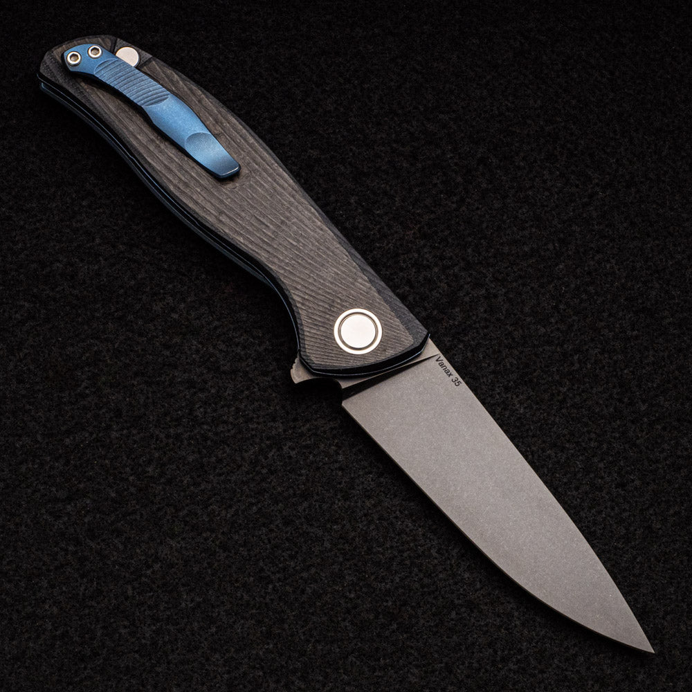 SHIROGOROV F3 - VANAX 35 FULL FLAT GRIND BLADE - CARBON FIBER HANDLE - SRB