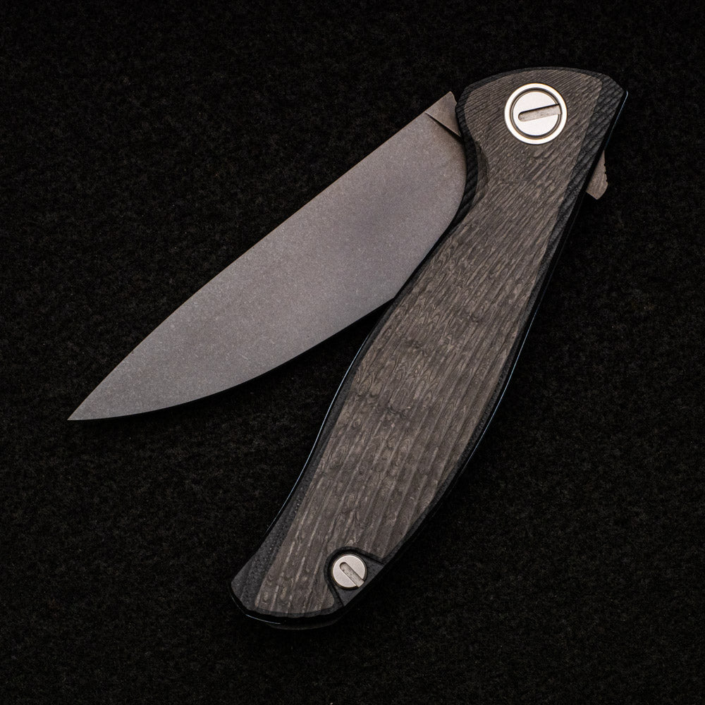 SHIROGOROV F3 - VANAX 35 FULL FLAT GRIND BLADE - CARBON FIBER HANDLE - SRB