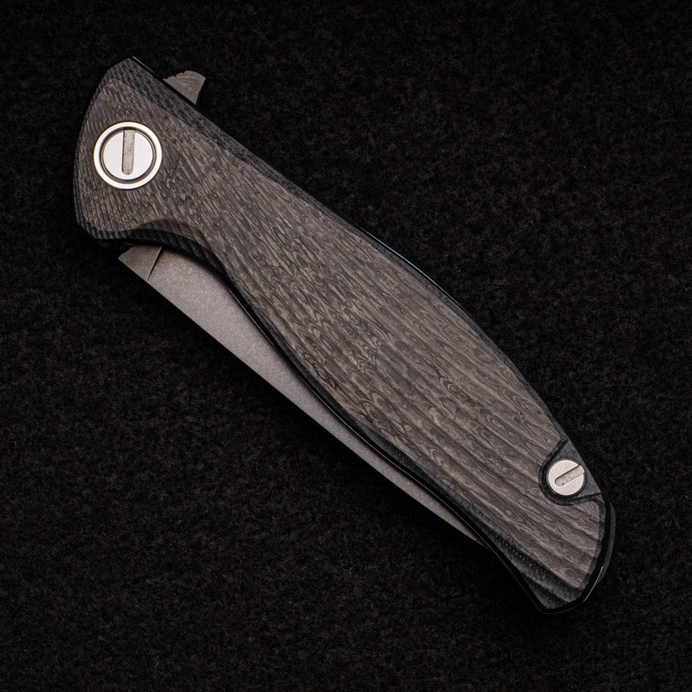 SHIROGOROV F3 - VANAX 35 FULL FLAT GRIND BLADE - CARBON FIBER HANDLE - SRB