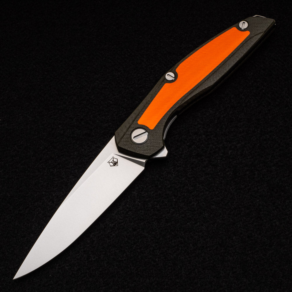 SHIROGOROV 111 - OUTDOOR SPECIAL EDITION - VANAX 37 BLADE - GREEN AND ORANGE G10 HANDLE - MRBS