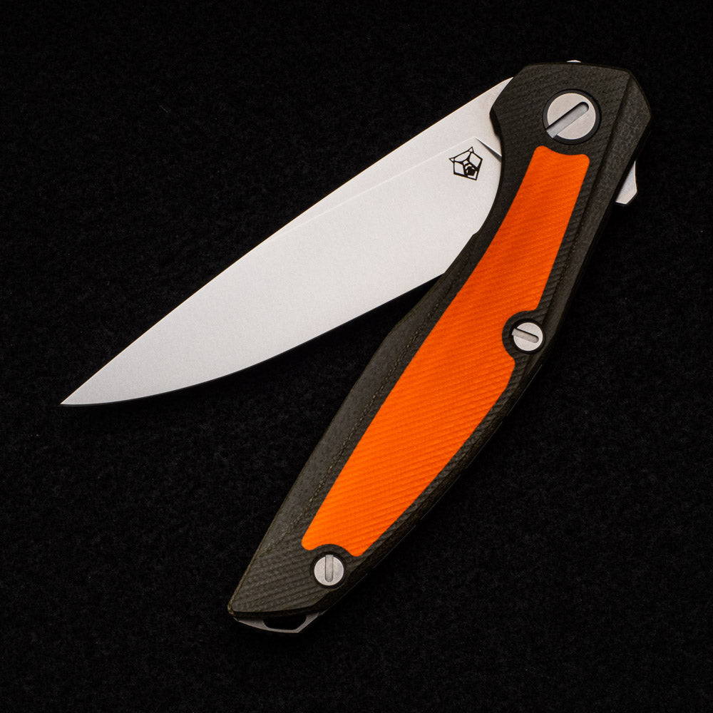 SHIROGOROV 111 - OUTDOOR SPECIAL EDITION - VANAX 37 BLADE - GREEN AND ORANGE G10 HANDLE - MRBS