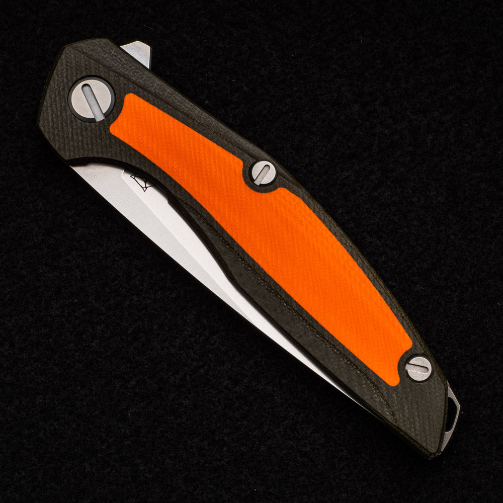 SHIROGOROV 111 - OUTDOOR SPECIAL EDITION - VANAX 37 BLADE - GREEN AND ORANGE G10 HANDLE - MRBS