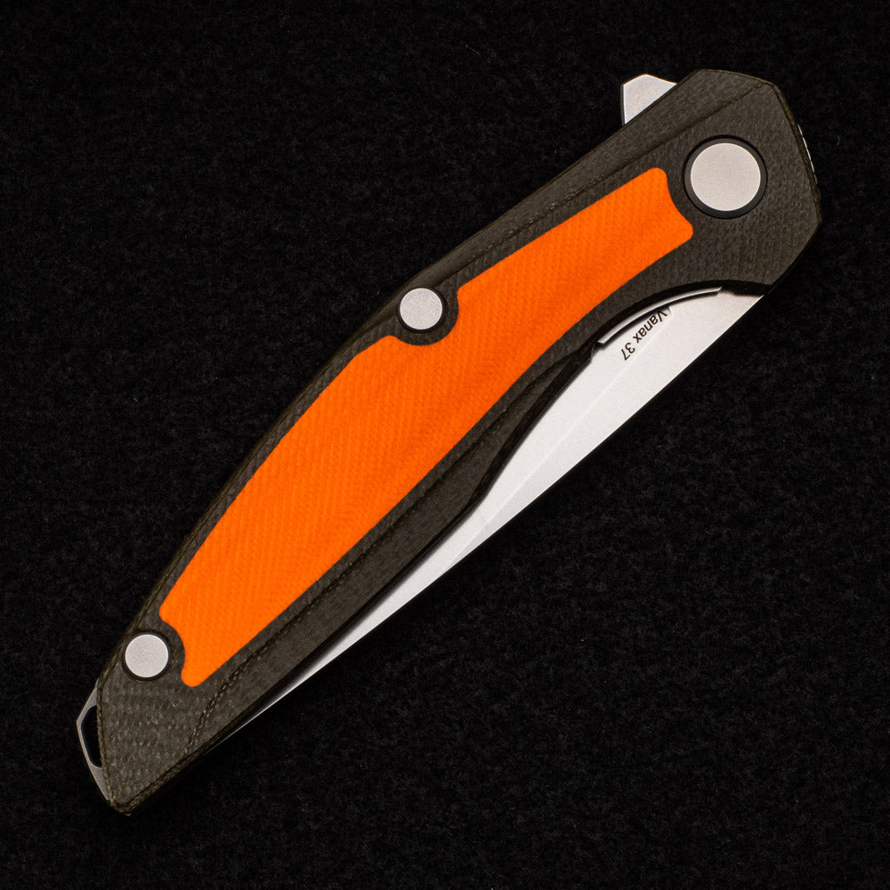 SHIROGOROV 111 - OUTDOOR SPECIAL EDITION - VANAX 37 BLADE - GREEN AND ORANGE G10 HANDLE - MRBS