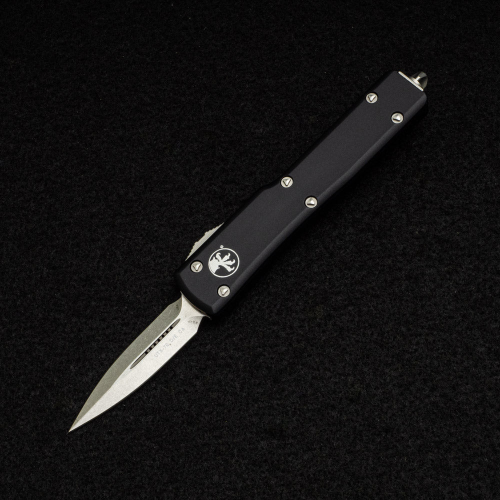 MICROTECH UTX-70 D-E STONEWASHED STANDARD - 204P BLADE - CALI OTF CA147-10