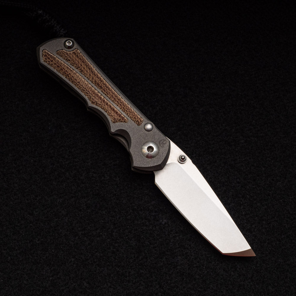 CHRIS REEVE SMALL INKOSI TANTO LEFT HANDED - NATURAL CANVAS MICARTA INLAY