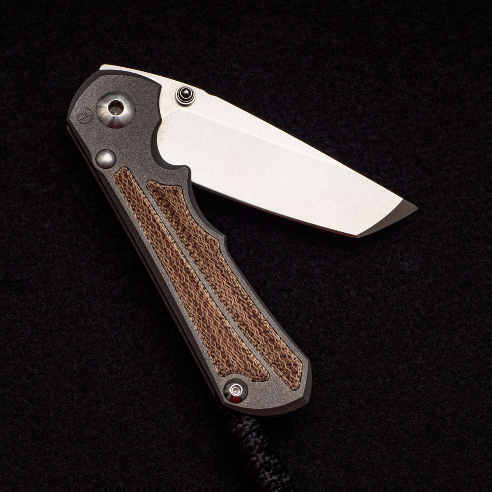 CHRIS REEVE SMALL INKOSI TANTO LEFT HANDED - NATURAL CANVAS MICARTA INLAY