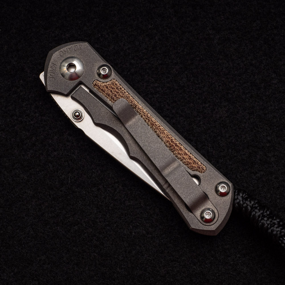 CHRIS REEVE SMALL INKOSI TANTO LEFT HANDED - NATURAL CANVAS MICARTA INLAY