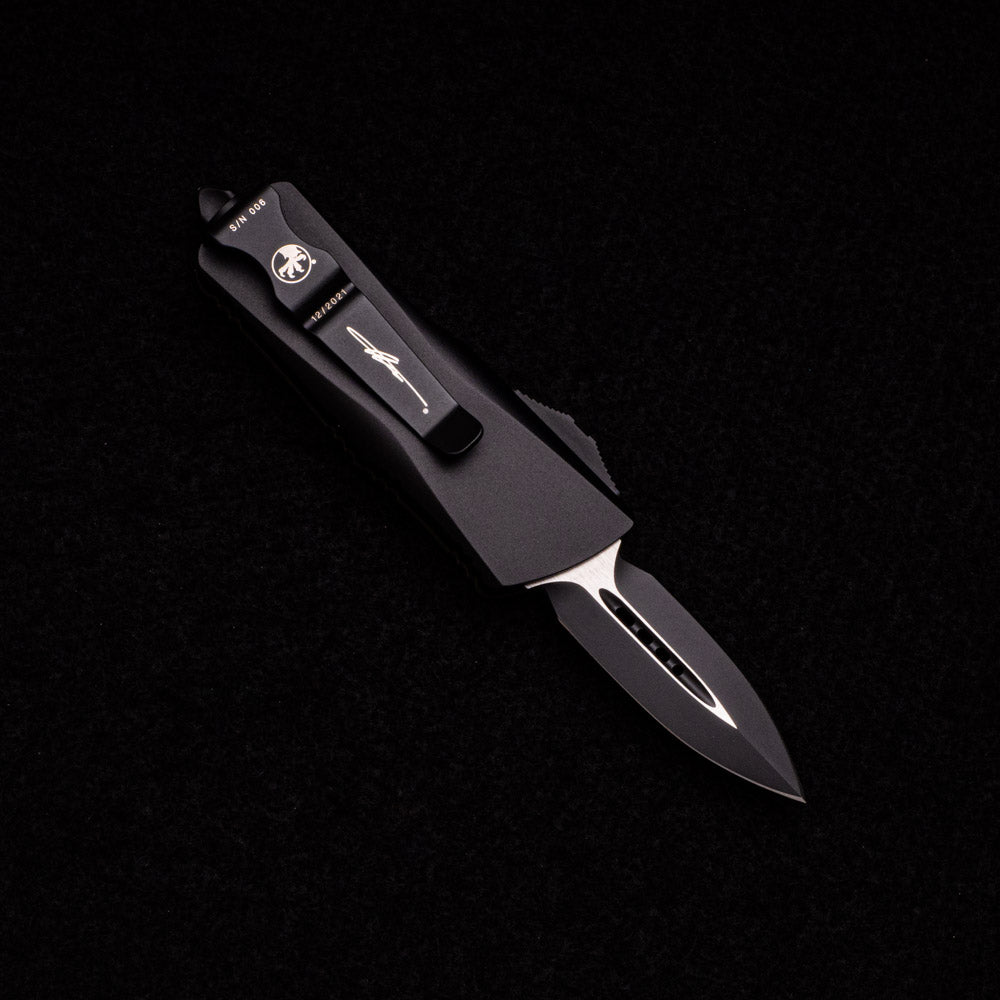 MICROTECH TROODON MINI D-E SIGNATURE SERIES OD GREEN G-10 COMPOSITE TOP 238-1 GTODS S-N 006