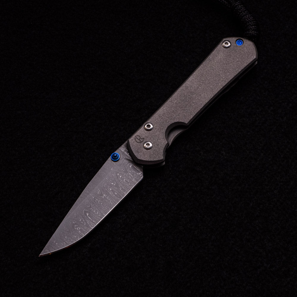 CHRIS REEVE SMALL SEBENZA 31 – LADDER BLADE – BLUE DOUBLE THUMB LUGS