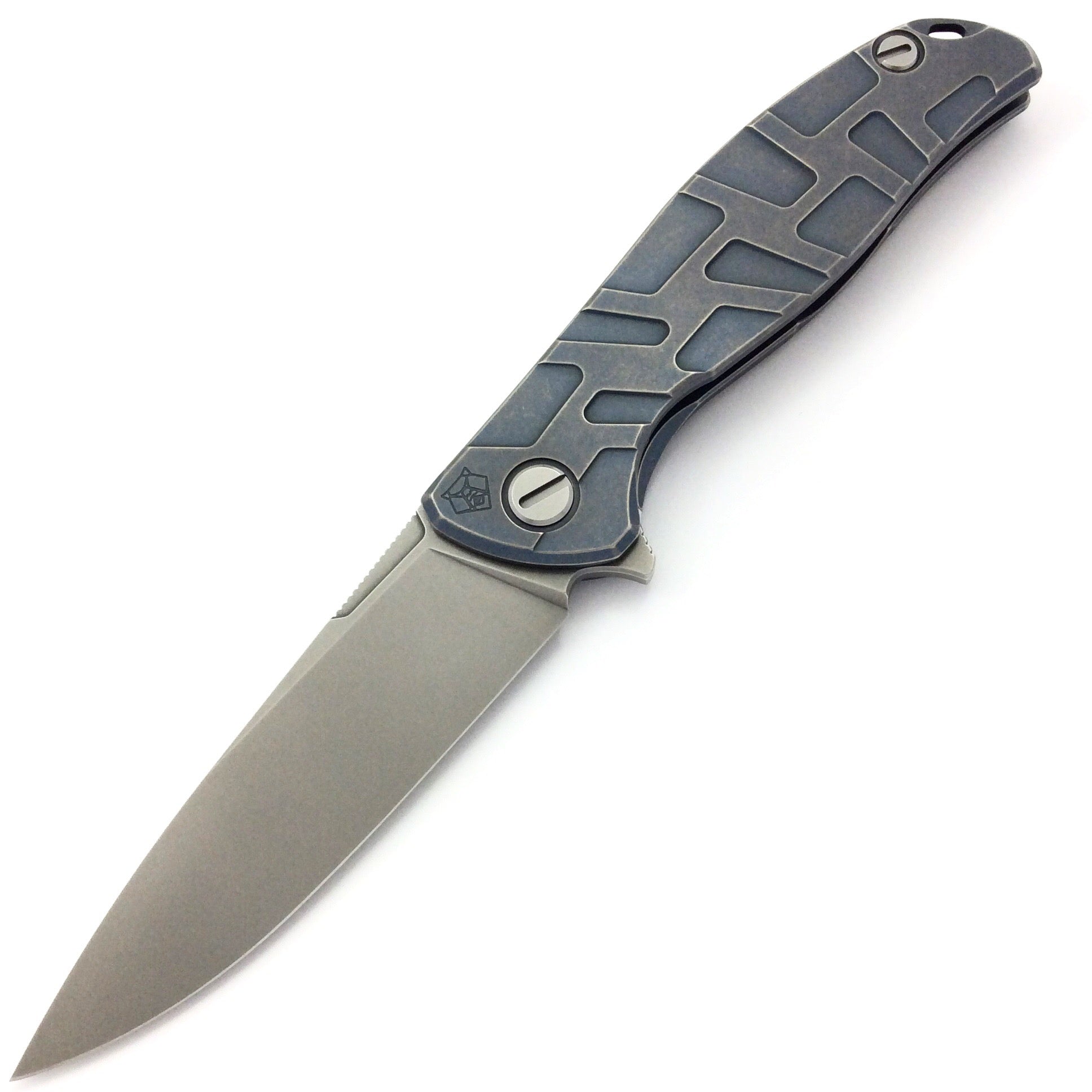 SHIROGOROV F95 "T" PATTERN DARK BLUE - M390 BLADE - TITANIUM HANDLE - MRBS