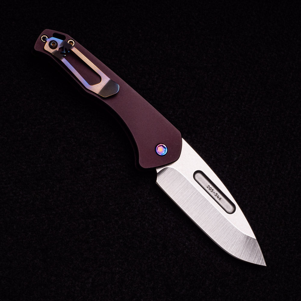 Medford Swift Auto – Tumbled Drop Point S35VN Blade – Red Aluminum Handle