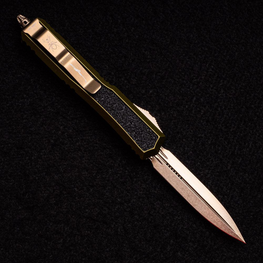 Microtech Makora D-E Signature Series OD Green Bronzed Standard Nickel Boron Internals 206-13 ODS