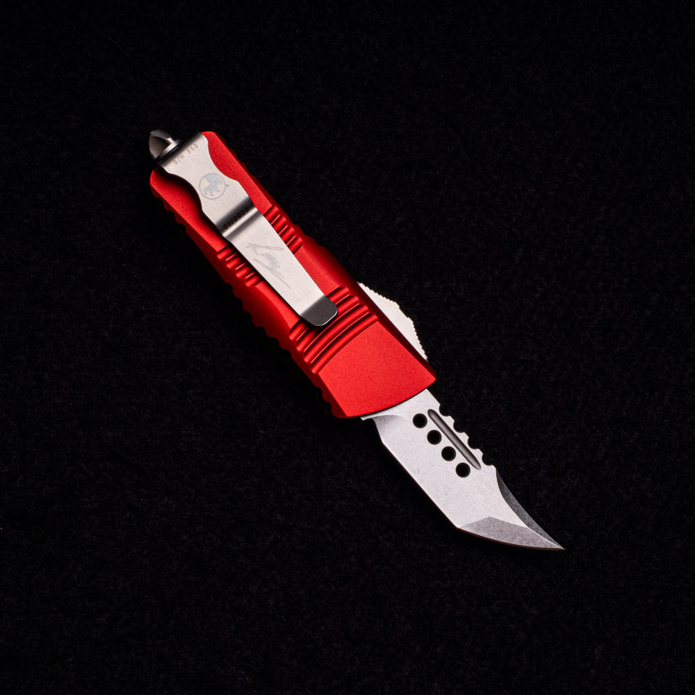 MICROTECH TROODON MINI HELLHOUND SIGNATURE SERIES RED STONEWASH STANDARD 819-10 RDS