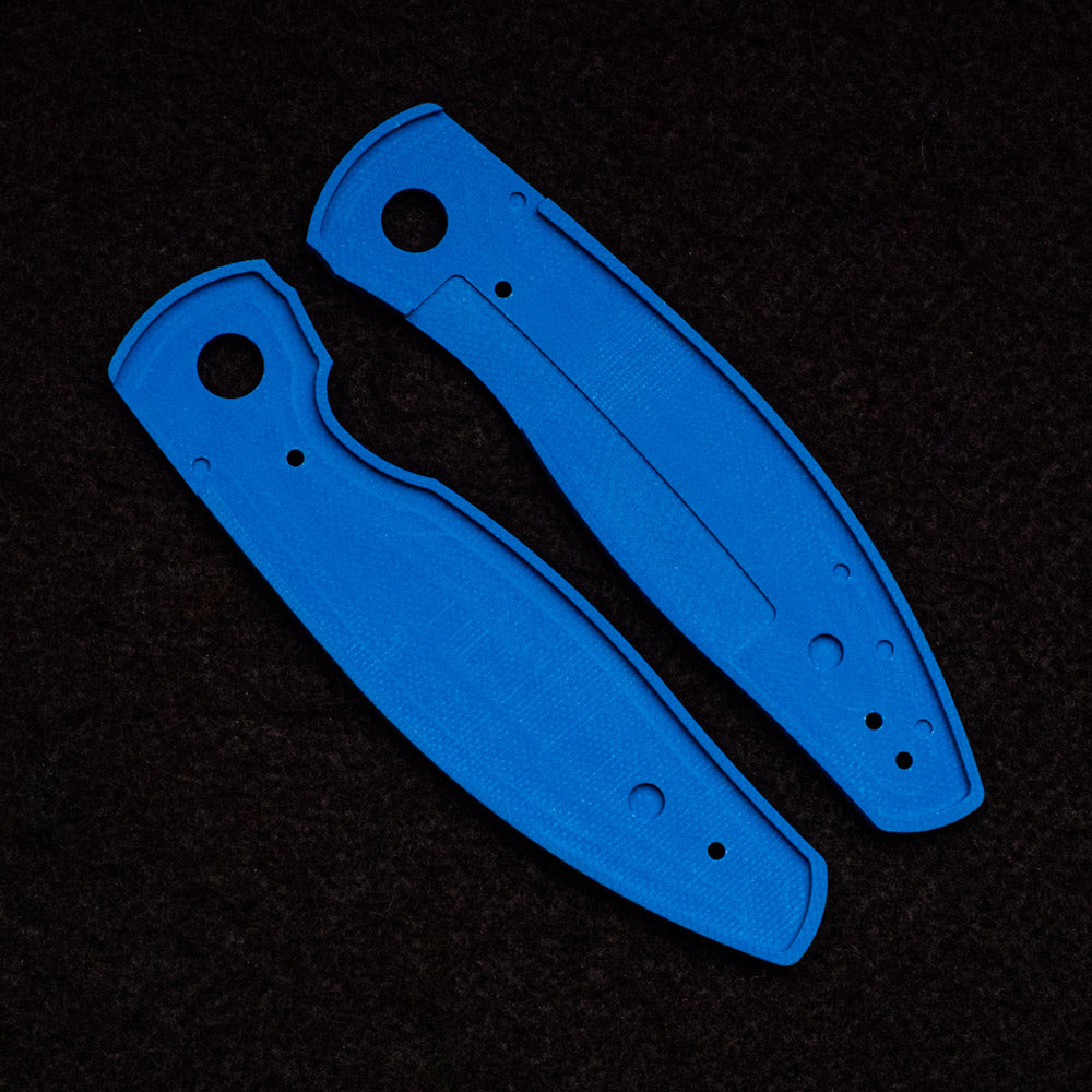 Three River Manufacturing Atom – Titanium Handle – 20CV Blade – Extra Blue G10 Scales