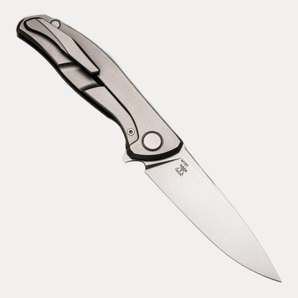 SHIROGOROV KNIVES - WR BLADEWORKS "HYDRONIAN" F95 FLIPPER - M390 BLADE - TITANIUM HANDLE - MRBS