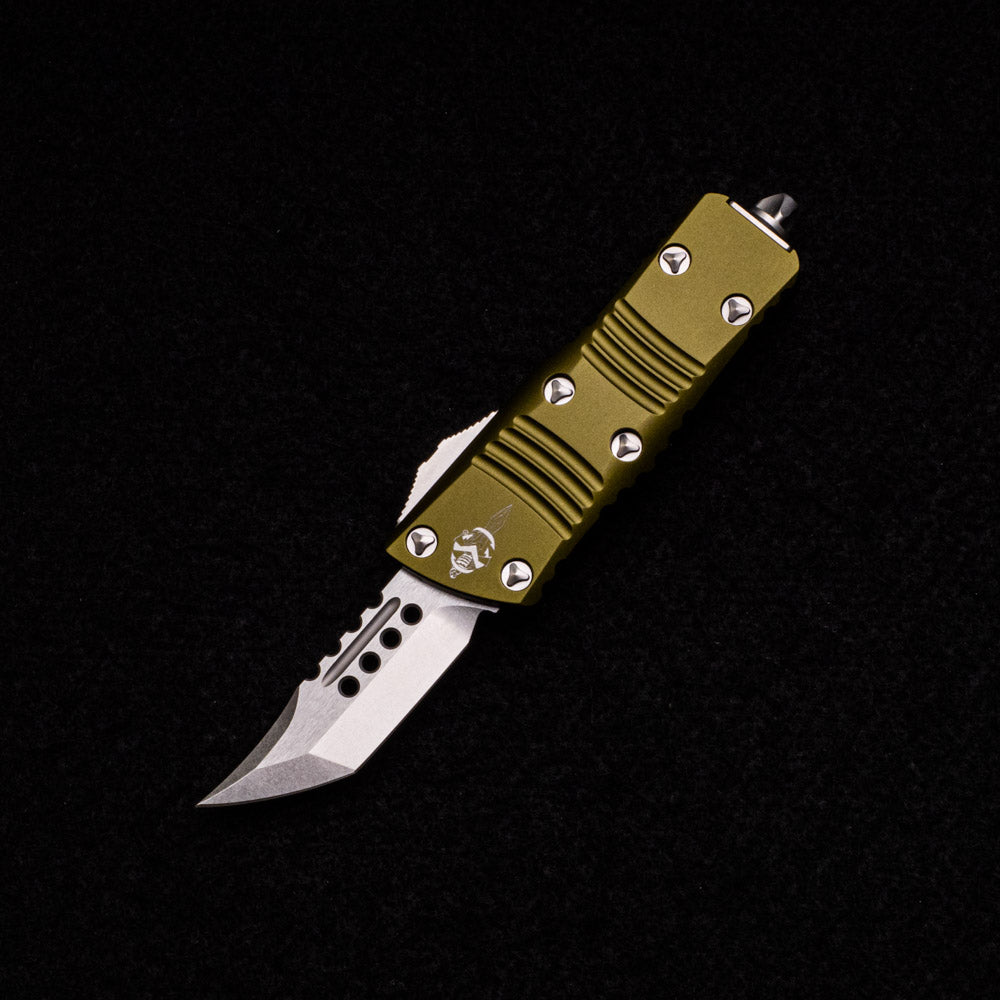 MICROTECH TROODON MINI HELLHOUND SIGNATURE SERIES OD GREEN STONEWASH STANDARD 819-10 ODS