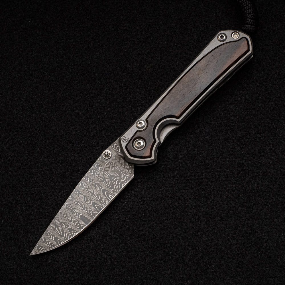 CHRIS REEVE SMALL SEBENZA 31 MACASSAR EBONY - LADDER BLADE - SILVER DOUBLE THUMB LUGS