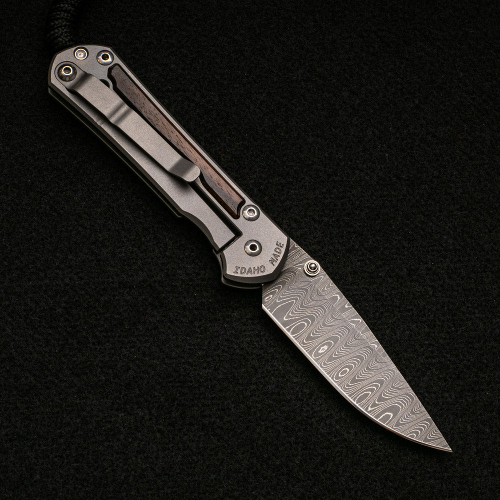 CHRIS REEVE SMALL SEBENZA 31 MACASSAR EBONY - LADDER BLADE - SILVER DOUBLE THUMB LUGS