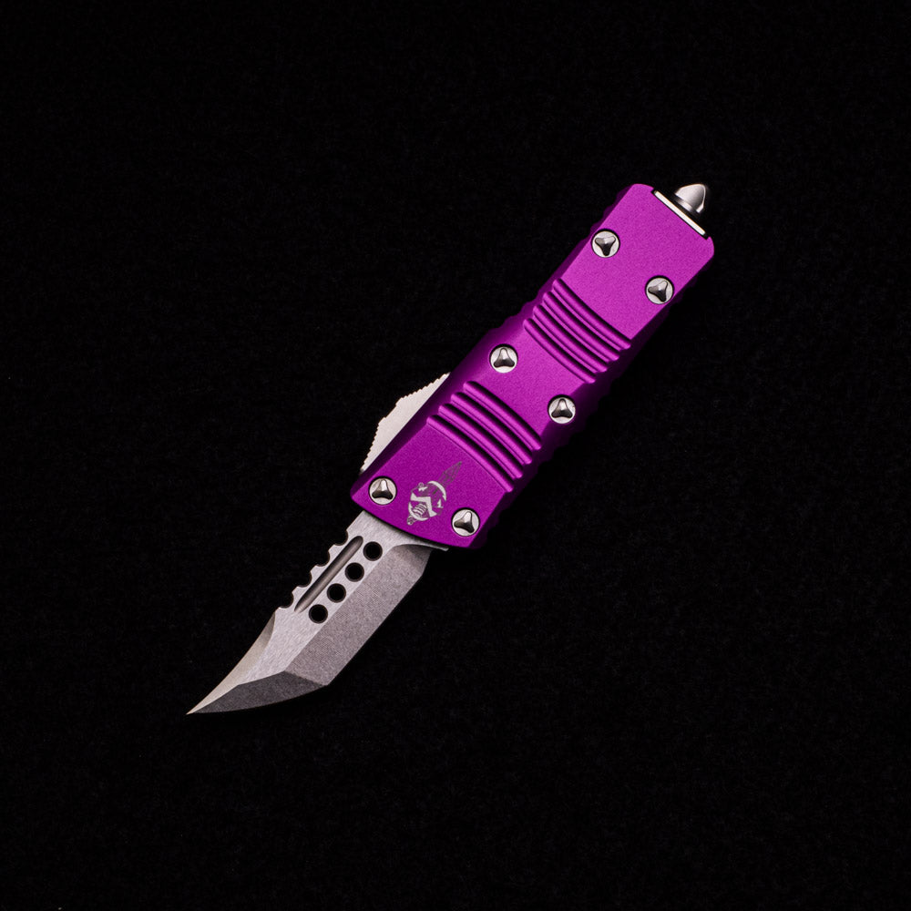 MICROTECH TROODON MINI HELLHOUND SIGNATURE SERIES VIOLET STONEWASH STANDARD 819-10 VIS