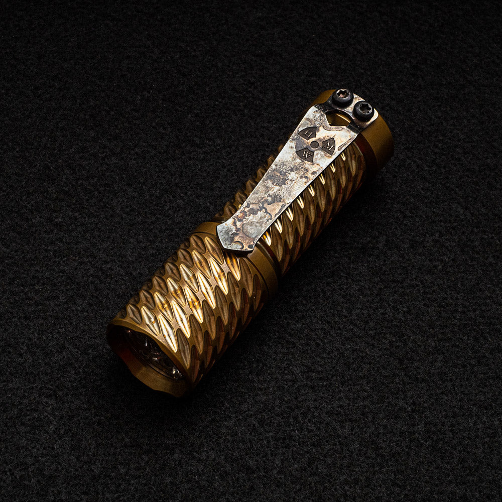 Hanko Machine Works Trident Prototype Silicon Bronze Custom Flashlight