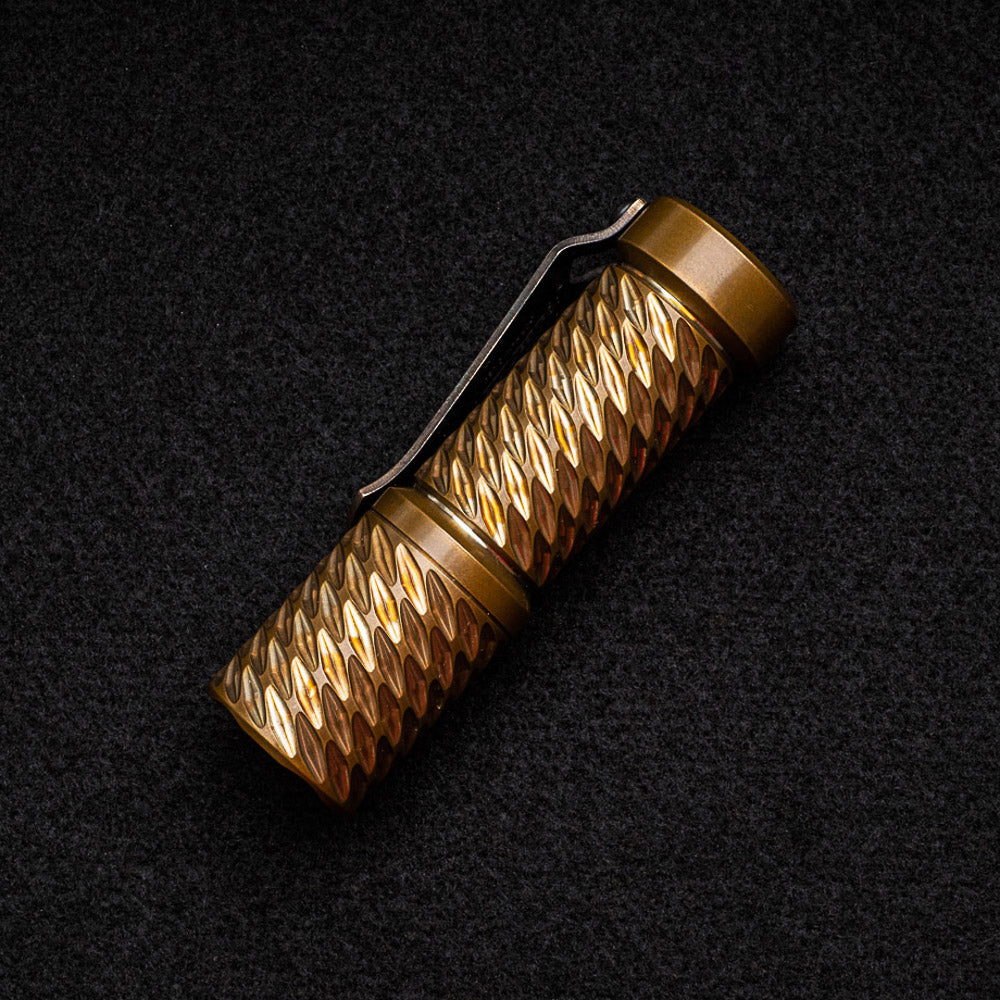 Hanko Machine Works Trident Prototype Silicon Bronze Custom Flashlight