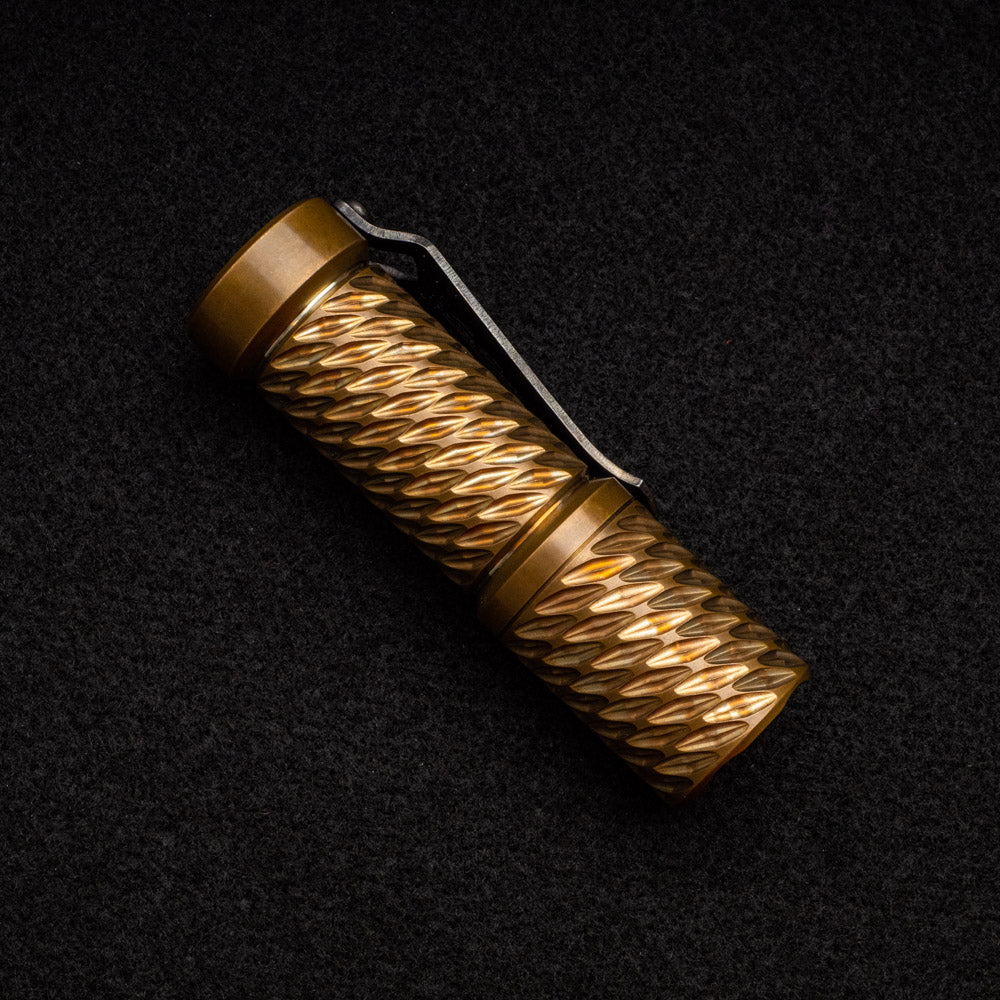 Hanko Machine Works Trident Prototype Silicon Bronze Custom Flashlight