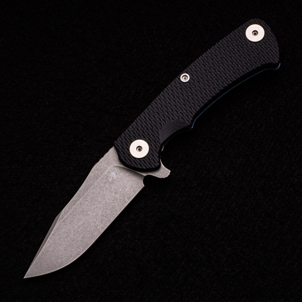 Hinderer Knives Project X – MagnaCut Clip Point – Tri-Way – Battle Blue – Black G10