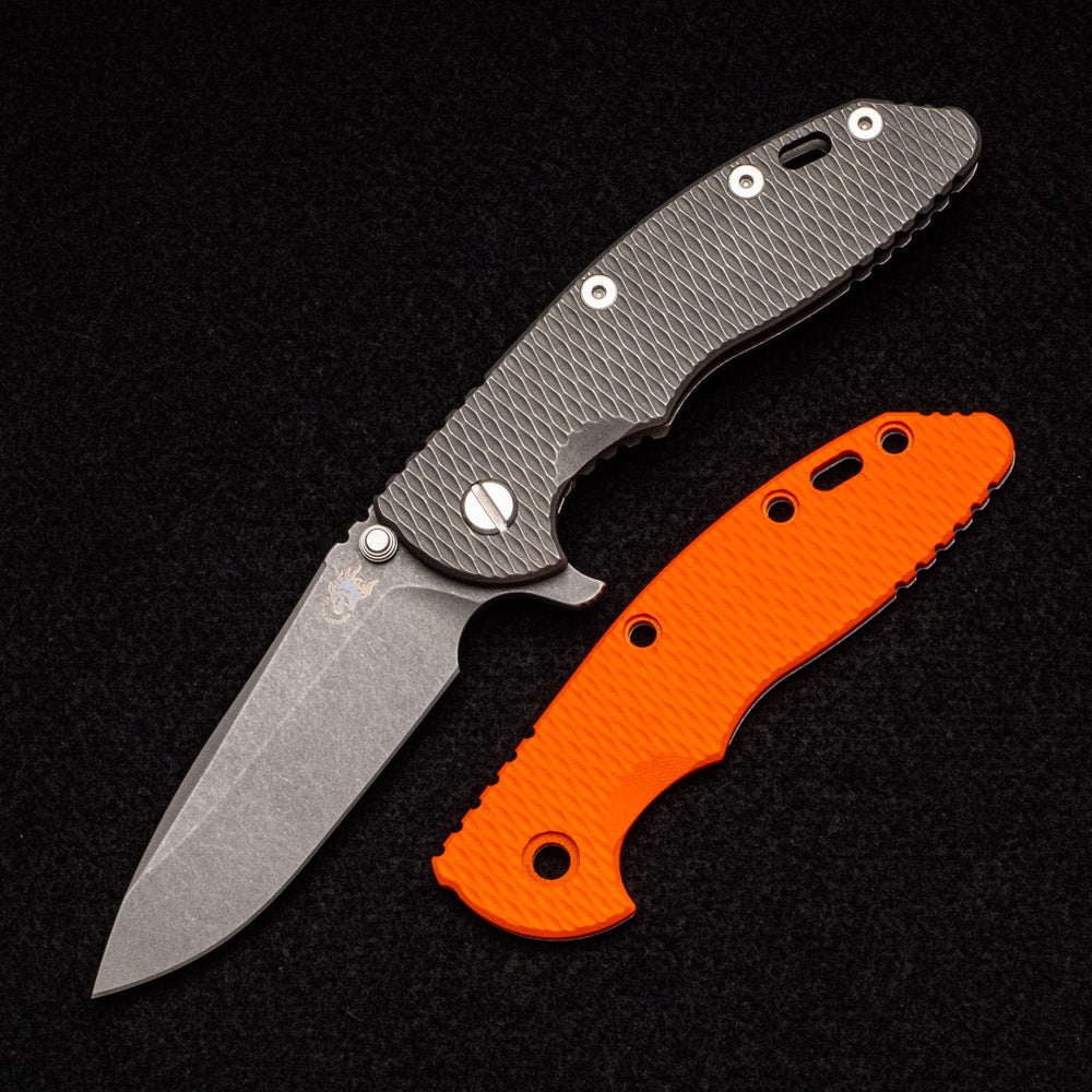 Hinderer Knives XM-18 3.5" - Spear Point - Working Finish - Titanium Scale