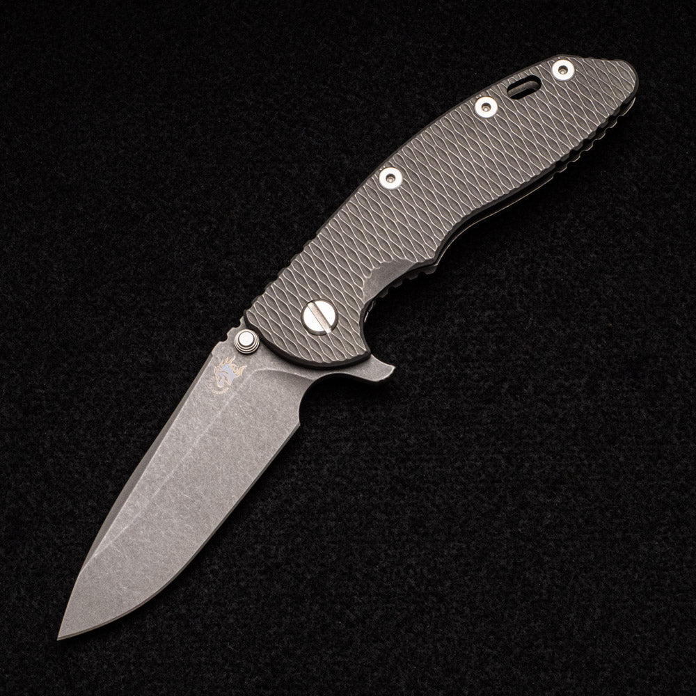 Hinderer Knives XM-18 3.5" - Spear Point - Working Finish - Titanium Scale