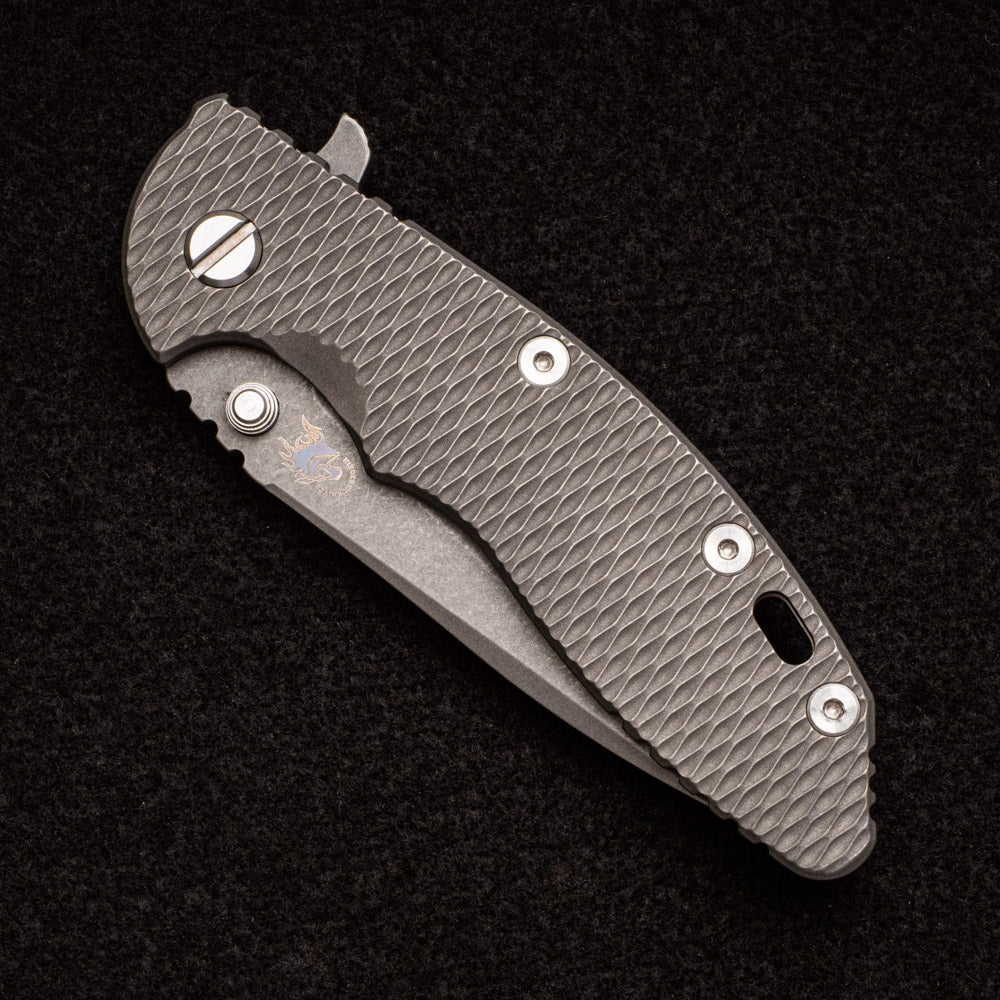 Hinderer Knives XM-18 3.5" - Spear Point - Working Finish - Titanium Scale