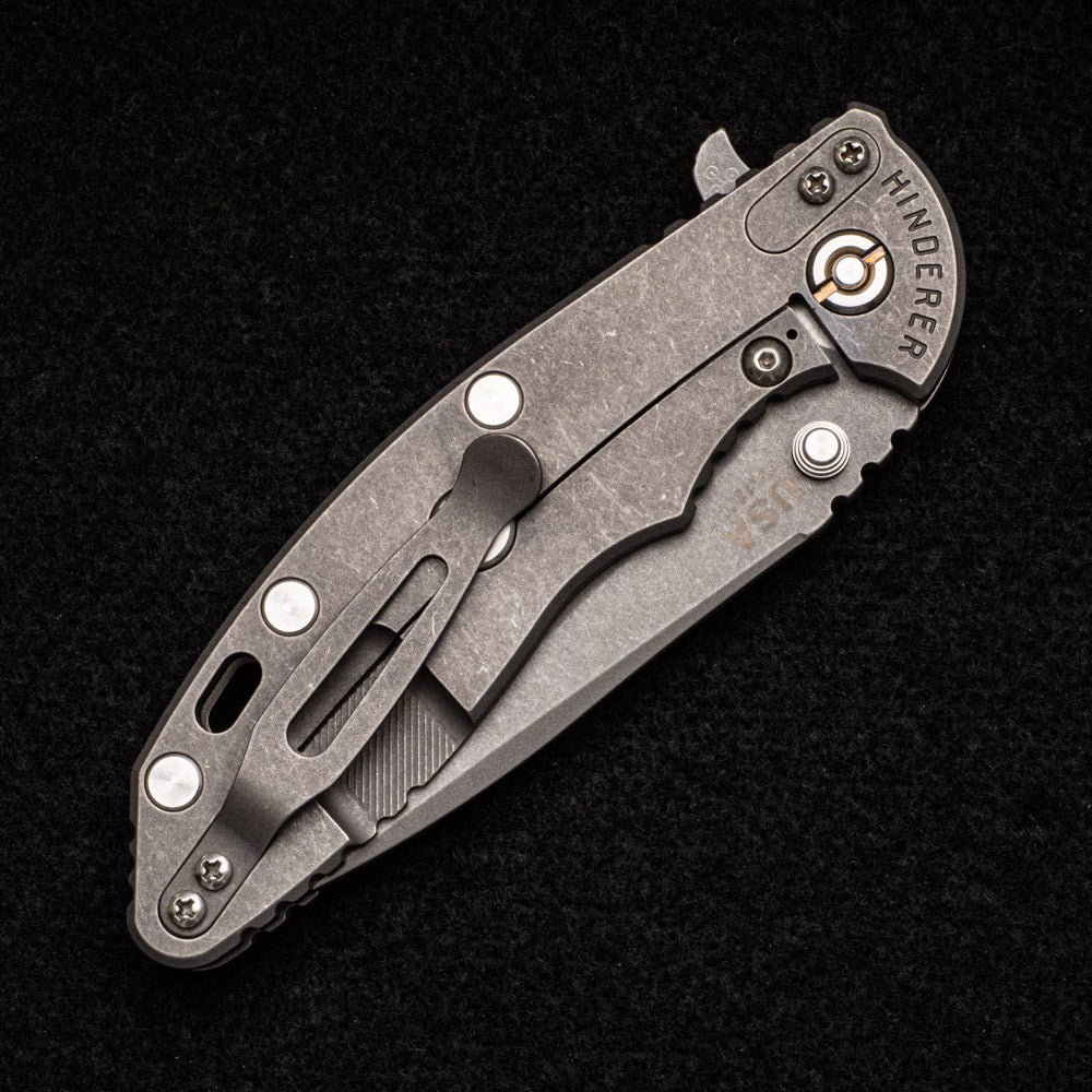 Hinderer Knives XM-18 3.5" - Spear Point - Working Finish - Titanium Scale